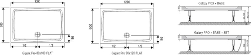 Ravak Galaxy Gigant PRO téglalap alapú öntött márvány zuhanytálca (beépíthető, 100x80 cm, #XA03A401010)