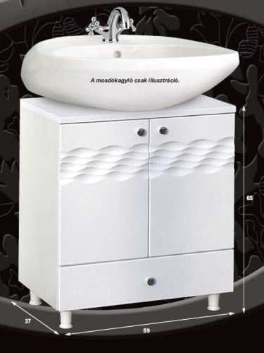 Guido Ocean-1007 fürdőszobabútor alsó szekrény (dark walnut)