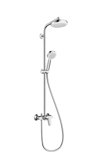Hansgrohe Crometta 160 1jet showerpipe egykaros csapteleppel zuhanyrendszer fehér/króm 27266 400 (27266400)