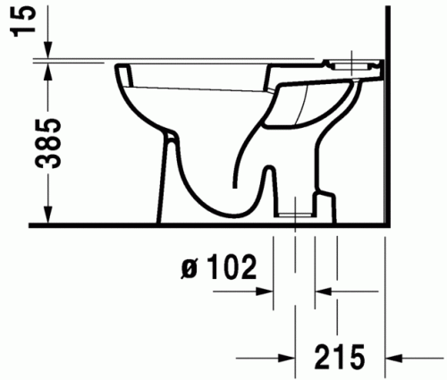 Duravit D-Code alsó kifolyású, mélyöblítésű monoblokkos WC-csésze 211101 (21110100002)
