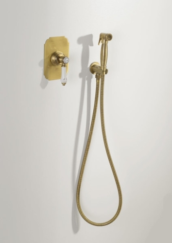 Sapho retro bidet zuhany, gégecsővel tartóval zuhannyal, bronz (9106)