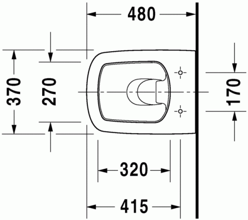 Duravit Durastyle compact fali wc, 48x37 cm 2539090000