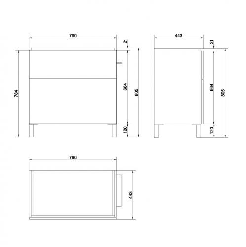 Cersanit Smart mosdótartó szekrény, fehér (mosdó nélkül) S568-020