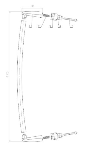 Aqualine törölközőtartó íves radiátorhoz 50 cm, fehér (IDO-50)
