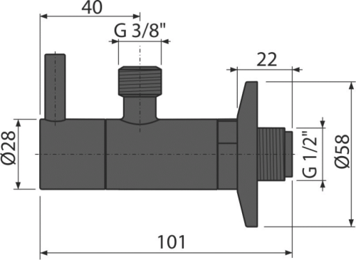 Alcaplast sarokszelep szűrővel 1/2×3/8, fekete ARV001-BLACK