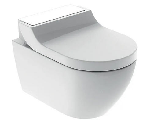 Geberit AquaClean Tuma Comfort komplett higiéniai berendezés fali WC-vel, fehér üveg betét 146.293.SI.1