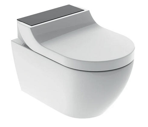 Geberit AquaClean Tuma Comfort komplett higiéniai berendezés fali WC-vel, fekete üveg betét 146.293.SJ.1