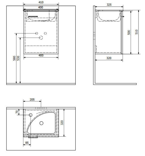 AQUALINE ZOJA Mosdótartó szekrény 40x50x32 cm, fehér, balos (51048A)