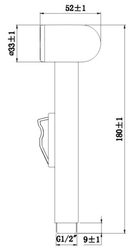 AQUALINE bidézuhany, szeleppel, gégecsővel és tartóval, króm SK215