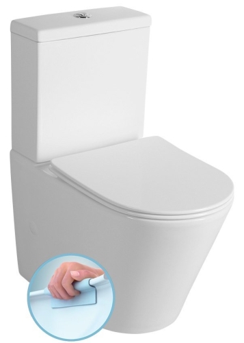 Sapho PACO RIMLESS monoblokkos WC duálgombos öblítőmechanikával, fehér PC1012WR