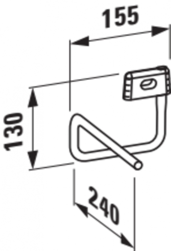 Laufen VAL törölköző tartó 26,5 × 14 × 7,5 cm, illeszthető a H815285 mosdóhoz H3812820040001