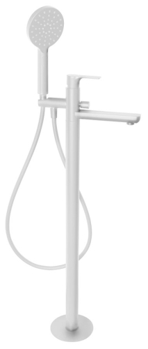 Sapho PAX térbenálló kádtöltő csaptelep zuhanyváltóval, matt fehér (XA21/14)
