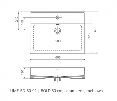 Roltechnik BOLD 60x46 cm mosdó UME-BD-60-91