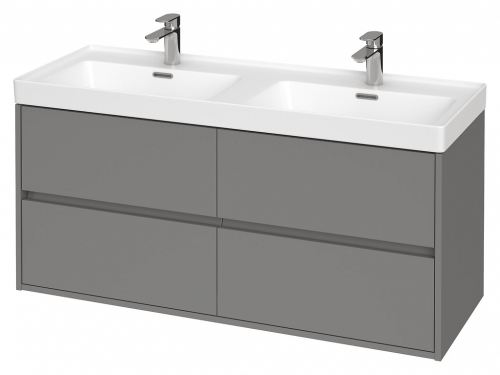 Cersanit Crea 120 fürdőszobaszekrény dupla mosdóval, matt szürke S801-324