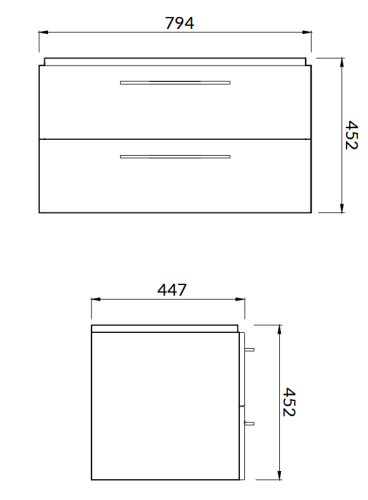 Cersanit Lara falra szerelhető mosdószekrény Mille 80 mosdóval, fehér S801-338-DSM