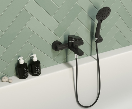 Mofém Zenit Black kádtöltő csaptelep zuhanyszettel, fekete 84.122.28.0N
