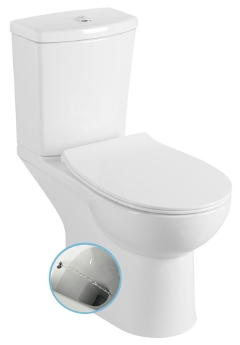 Sapho KAIRO hátsó kifolyású monoblokkos WC tartállyal és beépített bidézuhannyal, fehér PC106