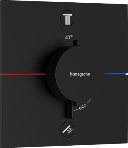 Hansgrohe ShowerSelect Comfort E Falsík alatti termosztát, 2 funkciós, matt fekete 15572670