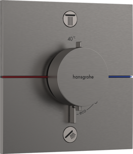 Hansgrohe ShowerSelect Comfort E Falsík alatti termosztát, 2 funkciós, beépített biztonsági kombinációval EN1717, szálcsiszolt fekete króm 15578340