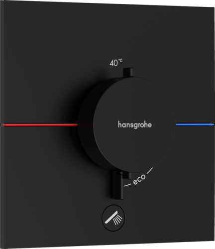 Hansgrohe ShowerSelect Comfort E Falsík alatti termosztát mennyiségszabályozóval, 1 funkciós, matt fekete 15575670