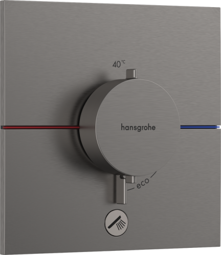 Hansgrohe ShowerSelect Comfort E Falsík alatti termosztát mennyiségszabályozóval, 1 funkciós, szálcsiszolt fekete króm 15575340