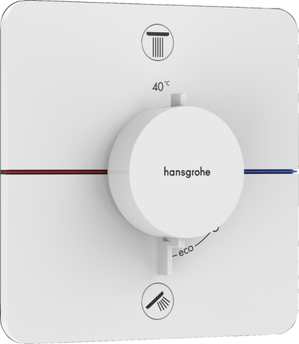 Hansgrohe ShowerSelect Comfort Q Falsík alatti termosztát, 2 funkciós, matt fehér 15583700