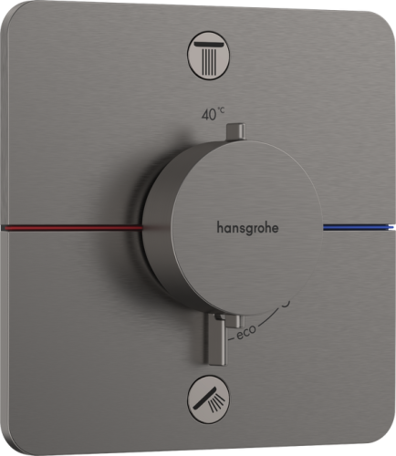 Hansgrohe ShowerSelect Comfort Q Falsík alatti termosztát, 2 funkciós, szálcsiszolt fekete króm 15583340