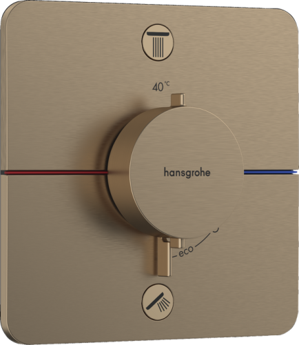 Hansgrohe ShowerSelect Comfort Q Falsík alatti termosztát, 2 funkciós, beépített biztonsági kombinációval EN1717, szálcsiszolt bronz 15586140