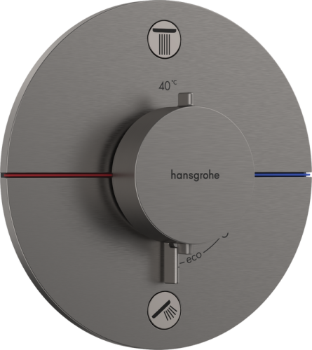 Hansgrohe ShowerSelect Comfort S Falsík alatti termosztát, 2 funkciós, szálcsiszolt fekete króm 15554340