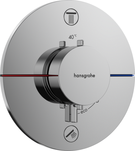 Hansgrohe ShowerSelect Comfort S Falsík alatti termosztát, 2 funkciós, beépített biztonsági kombinációval EN1717, króm 15556000