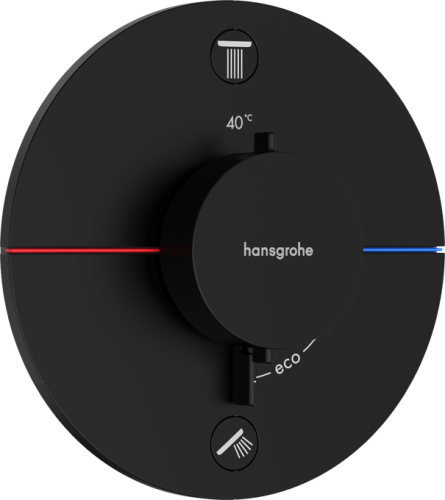 Hansgrohe ShowerSelect Comfort S Falsík alatti termosztát, 2 funkciós, beépített biztonsági kombinációval EN1717, matt fekete 15556670