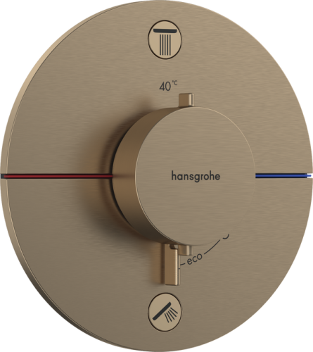 Hansgrohe ShowerSelect Comfort S Falsík alatti termosztát, 2 funkciós, beépített biztonsági kombinációval EN1717, szálcsiszolt bronz 15556140
