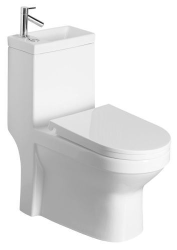 Sapho AQUALINE HYGIE monoblokkos WC beépített mosdóval, fehér PB104W