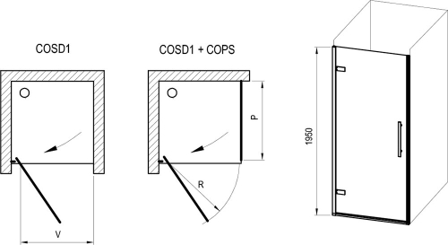 Ravak Cool! COSD1-80 zuhanyajtó transparent, matt fekete X0VV40300Z1