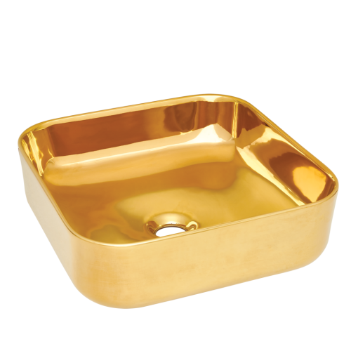 Invena MALAGA pultra ültethető mosdó 39x39 cm, fényes arany szín CE-39-009-C