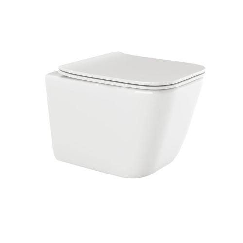 Invena Tinos szögletes rimless fali wc lassú záródású ülőkével, fehér CE-90-001-W